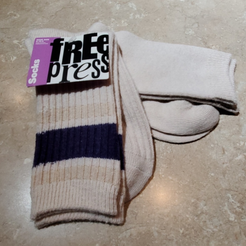 Two pr Free Press Beige Warm Winter Socks